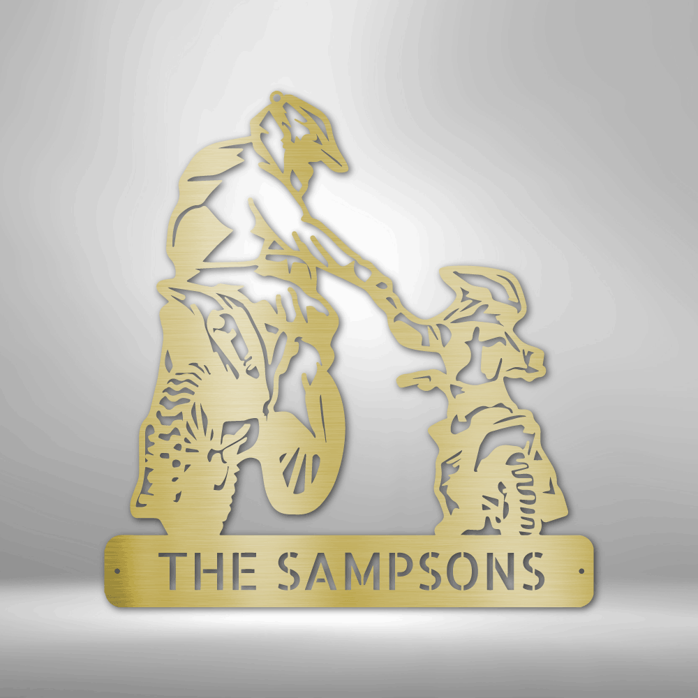 Scripture Walls Personalized Father and Son Motorcross Monogram Steel Sign Steel Art Wall Metal Decor-Express Your Love Gifts