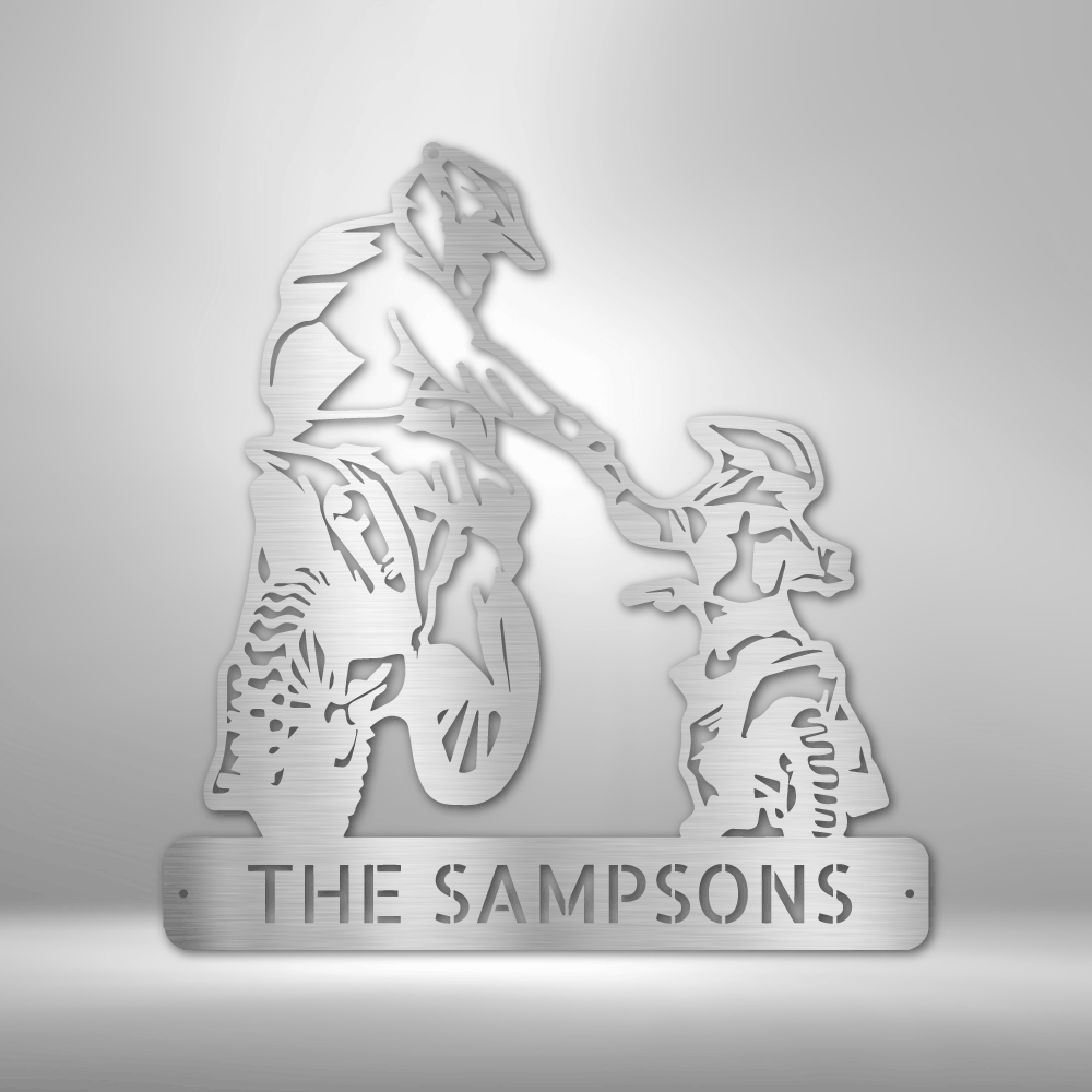 Scripture Walls Personalized Father and Son Motorcross Monogram Steel Sign Steel Art Wall Metal Decor-Express Your Love Gifts