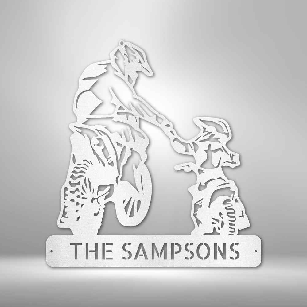 Scripture Walls Personalized Father and Son Motorcross Monogram Steel Sign Steel Art Wall Metal Decor-Express Your Love Gifts