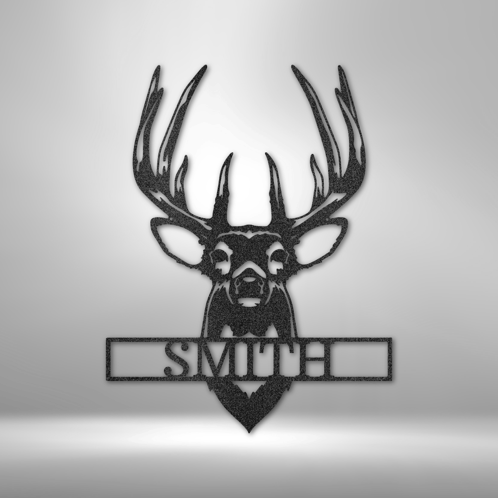 Personalized Buck Mount Monogram Steel Sign Steel Art Wall Metal Decor-Express Your Love Gifts