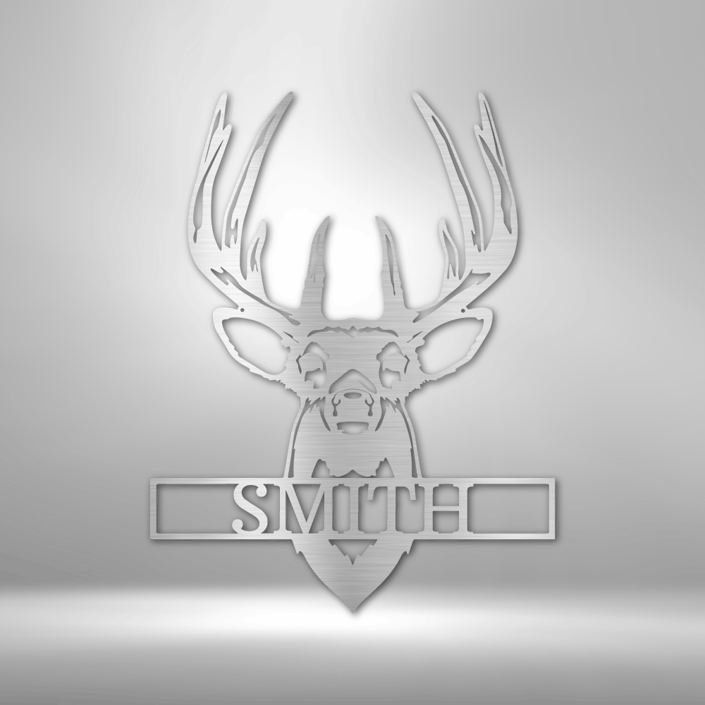 Personalized Buck Mount Monogram Steel Sign Steel Art Wall Metal Decor-Express Your Love Gifts