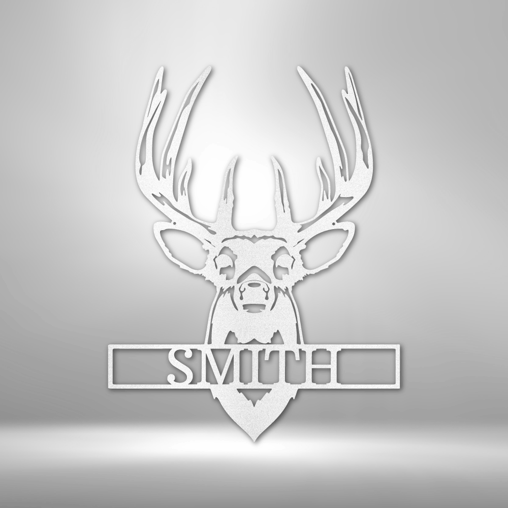 Personalized Buck Mount Monogram Steel Sign Steel Art Wall Metal Decor-Express Your Love Gifts