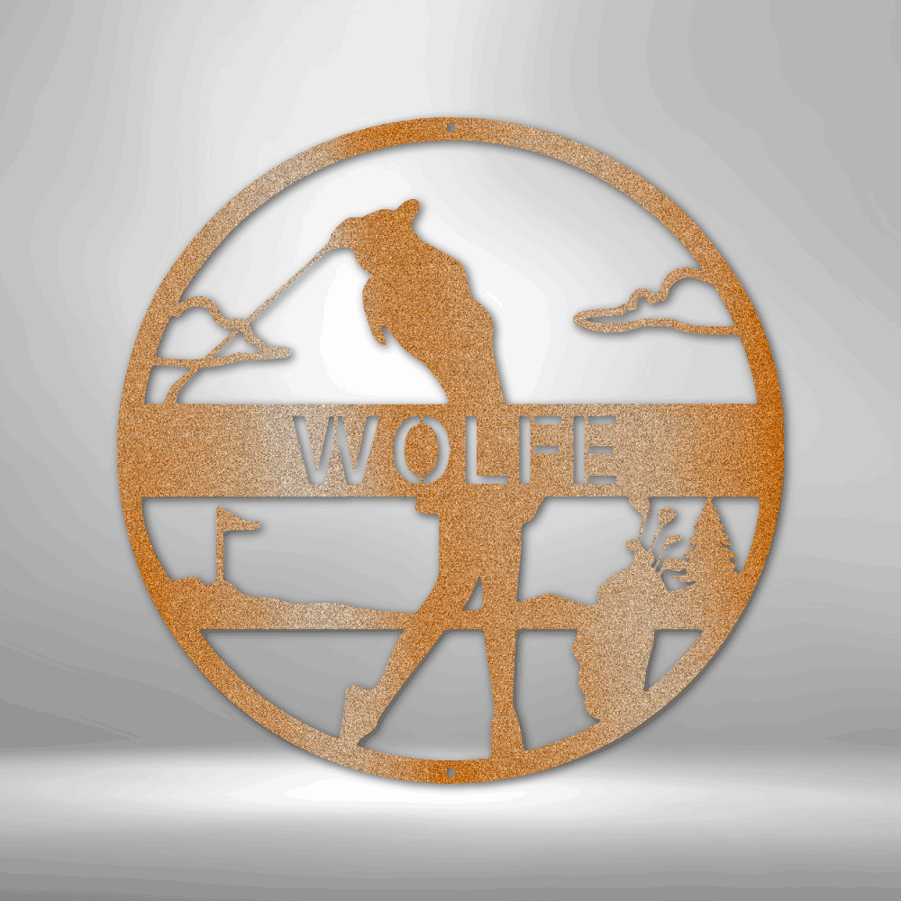 Personalized Female Golfer Monogram Steel Sign Steel Art Wall Metal Decor-Express Your Love Gifts