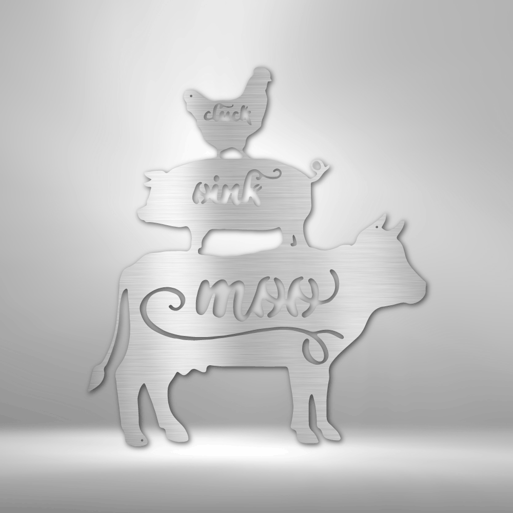 Farm Animals Steel Sign Steel Art Wall Metal Decor-Express Your Love Gifts