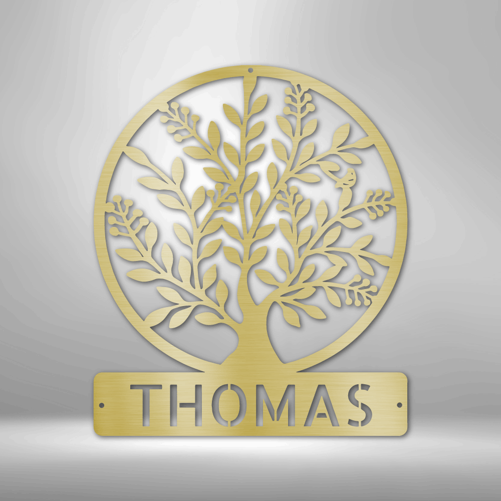 Personalized Simple Tree Monogram Steel Sign Steel Art Wall Metal Decor-Express Your Love Gifts