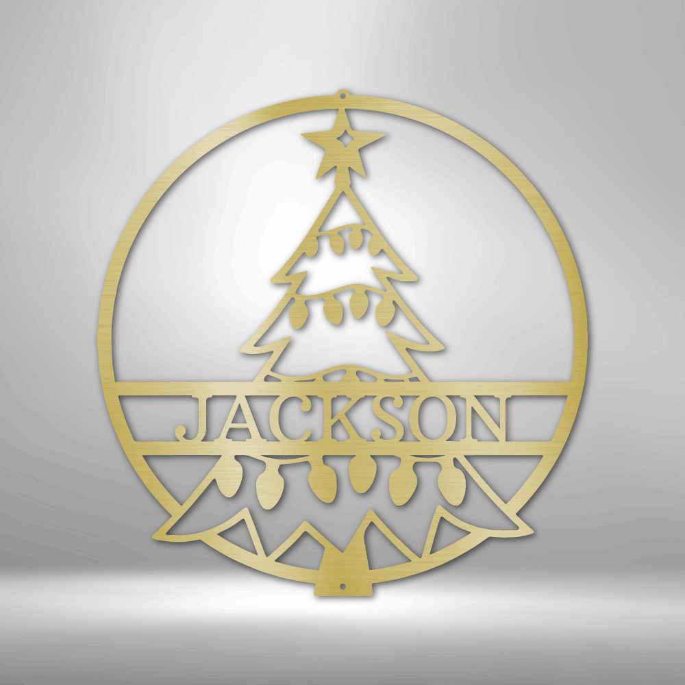 Personalized Christmas Tree Monogram Steel Sign Steel Art Wall Metal Decor-Express Your Love Gifts