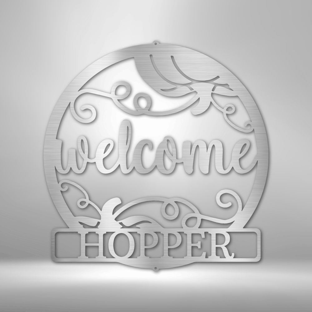 Personalized Welcome Fall Monogram Steel Sign Steel Art Wall Metal Decor-Express Your Love Gifts