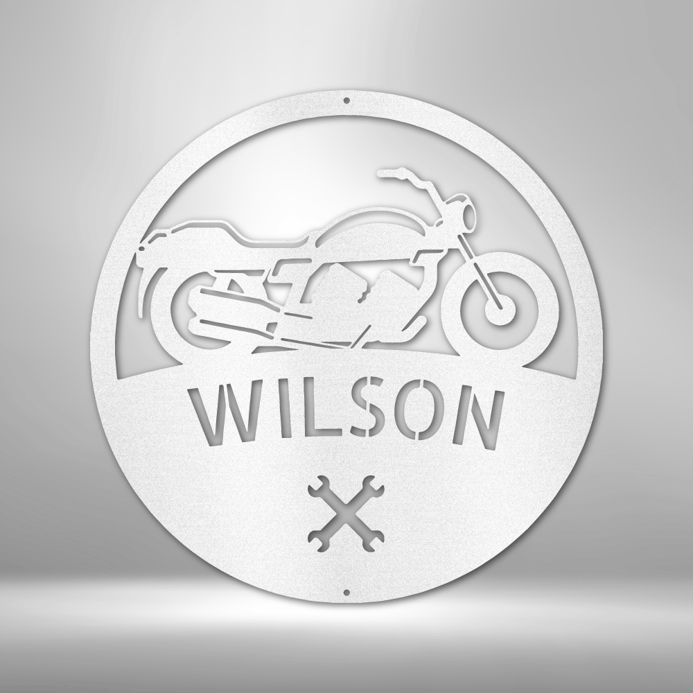 Personalized Motorcycle Master Monogram Steel Sign Steel Art Wall Metal Decor-Express Your Love Gifts