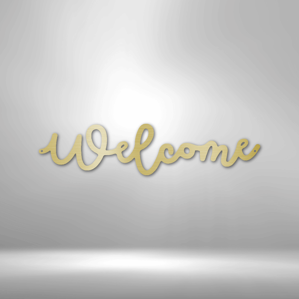 Welcome Script Steel Sign Steel Art Wall Metal Decor-Express Your Love Gifts