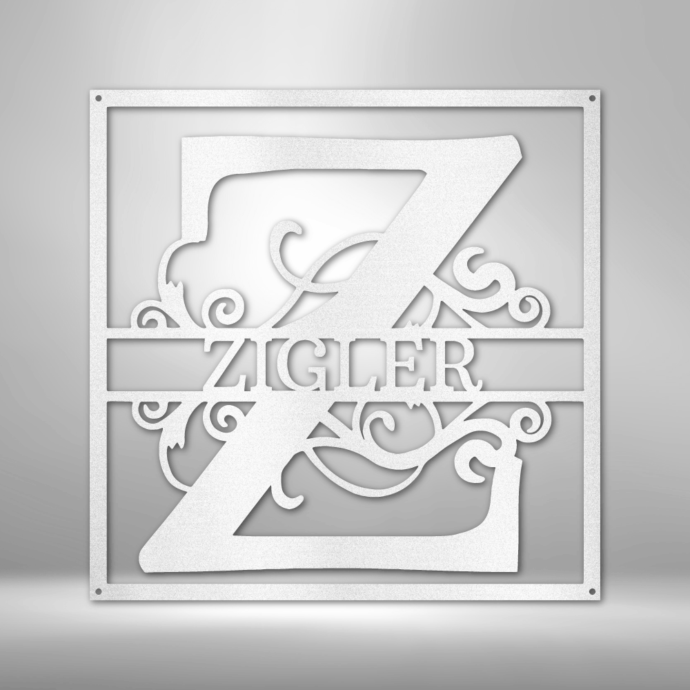 Personalized Split Square Monogram Steel Sign Steel Art Wall Metal Decor-Express Your Love Gifts