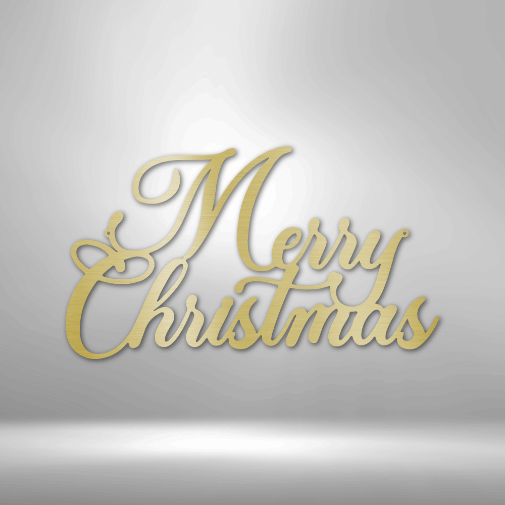 Merry Christmas Script Steel Sign Steel Art Wall Metal Decor-Express Your Love Gifts