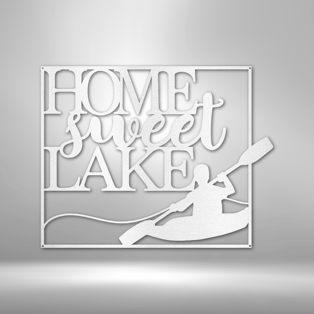 Kayaking Home Sweet Lake Steel Sign Steel Art Wall Metal Decor-Express Your Love Gifts