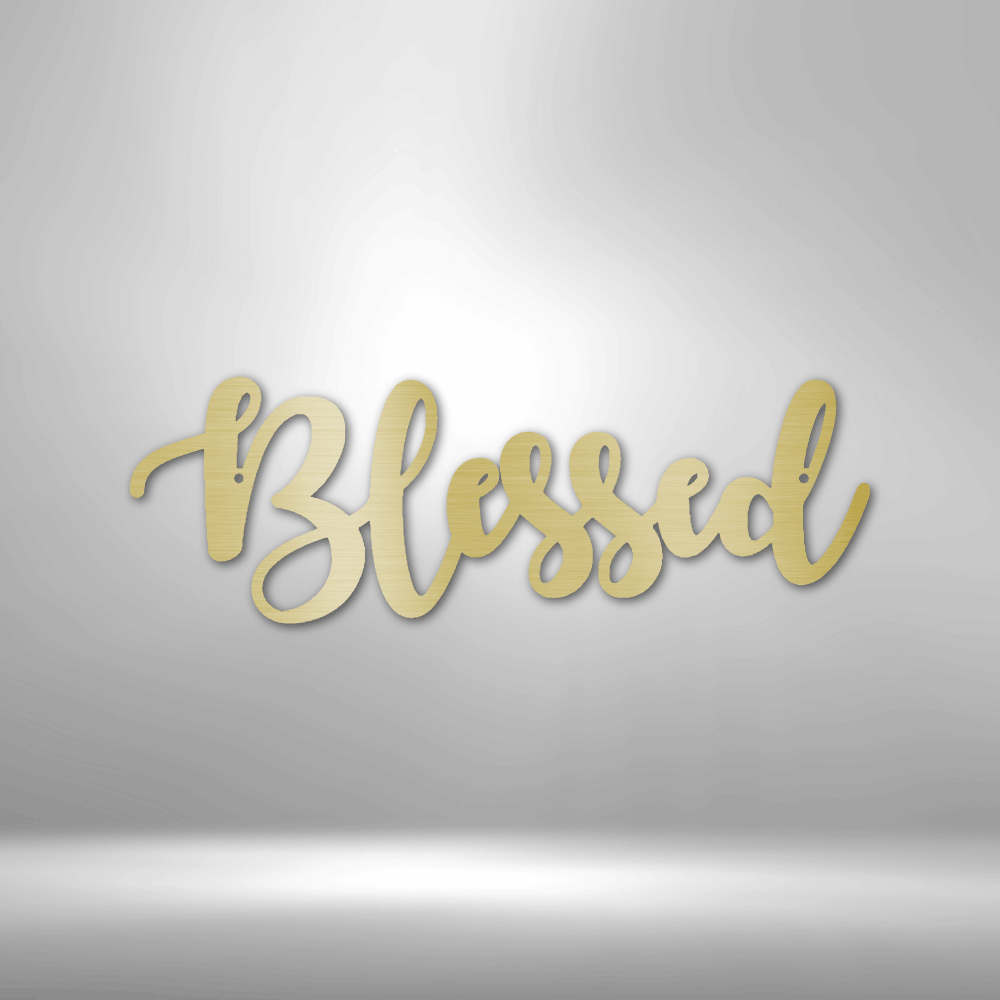 Scripture Walls Blessed Script Steel Sign Steel Art Wall Metal Decor-Express Your Love Gifts