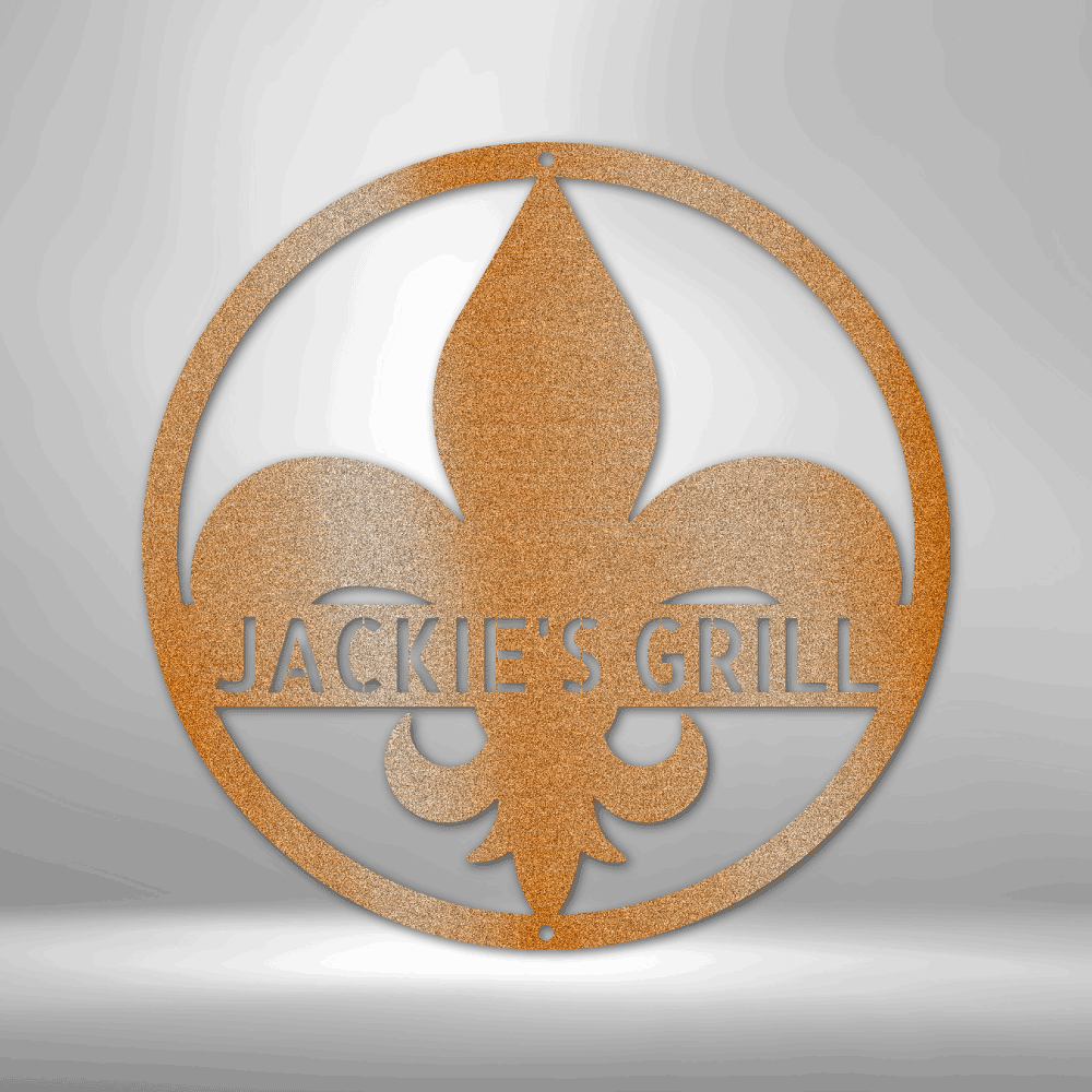 Personalized Fleur De Lis Monogram Steel Sign Steel Art Wall Metal Decor-Express Your Love Gifts