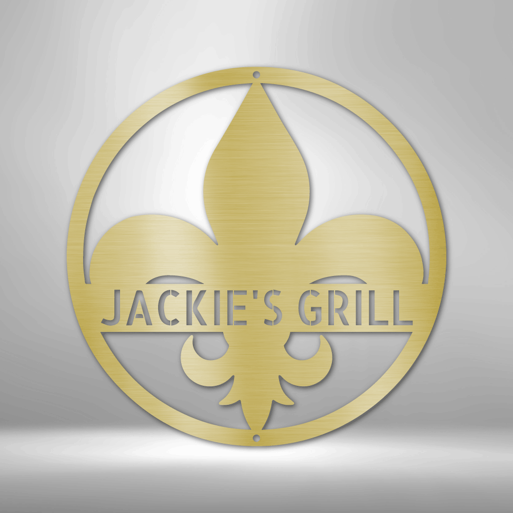 Personalized Fleur De Lis Monogram Steel Sign Steel Art Wall Metal Decor-Express Your Love Gifts