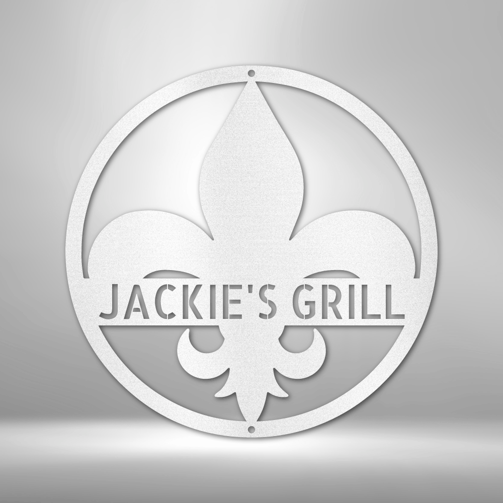 Personalized Fleur De Lis Monogram Steel Sign Steel Art Wall Metal Decor-Express Your Love Gifts