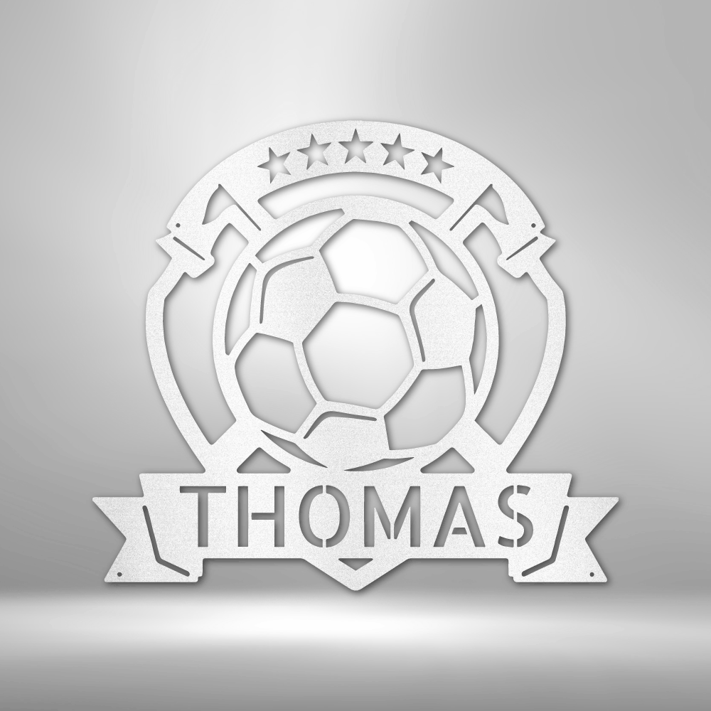 Personalized Soccer Plaque Monogram Steel Sign Steel Art Wall Metal Decor-Express Your Love Gifts