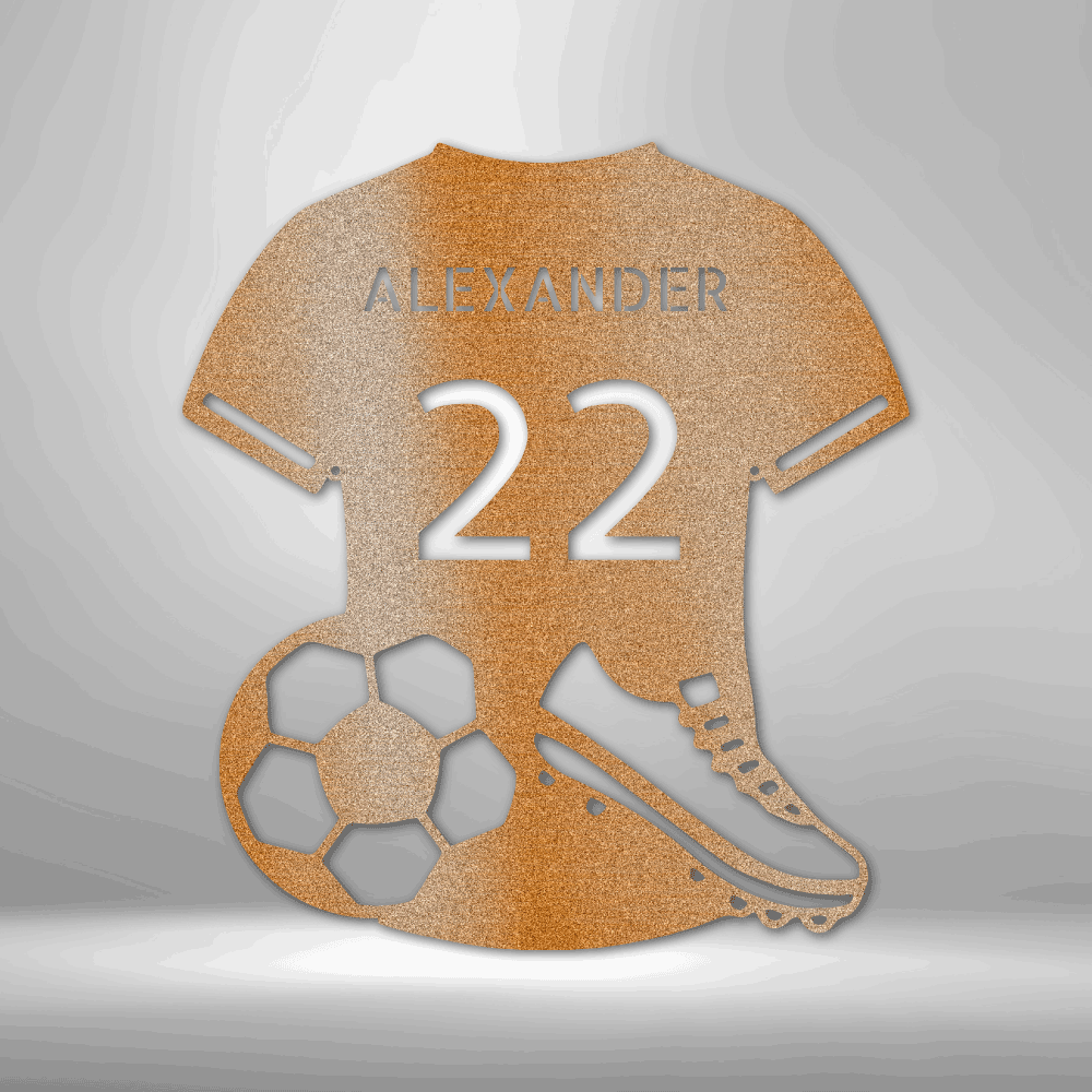 Personalized Soccer Jersey Monogram Steel Sign Steel Art Wall Metal Decor-Express Your Love Gifts