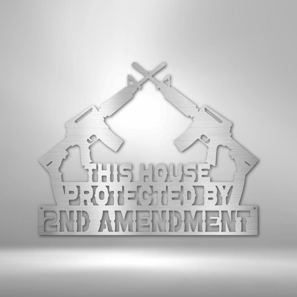 Protected by 2A Steel Sign Steel Art Wall Metal Decor-Express Your Love Gifts