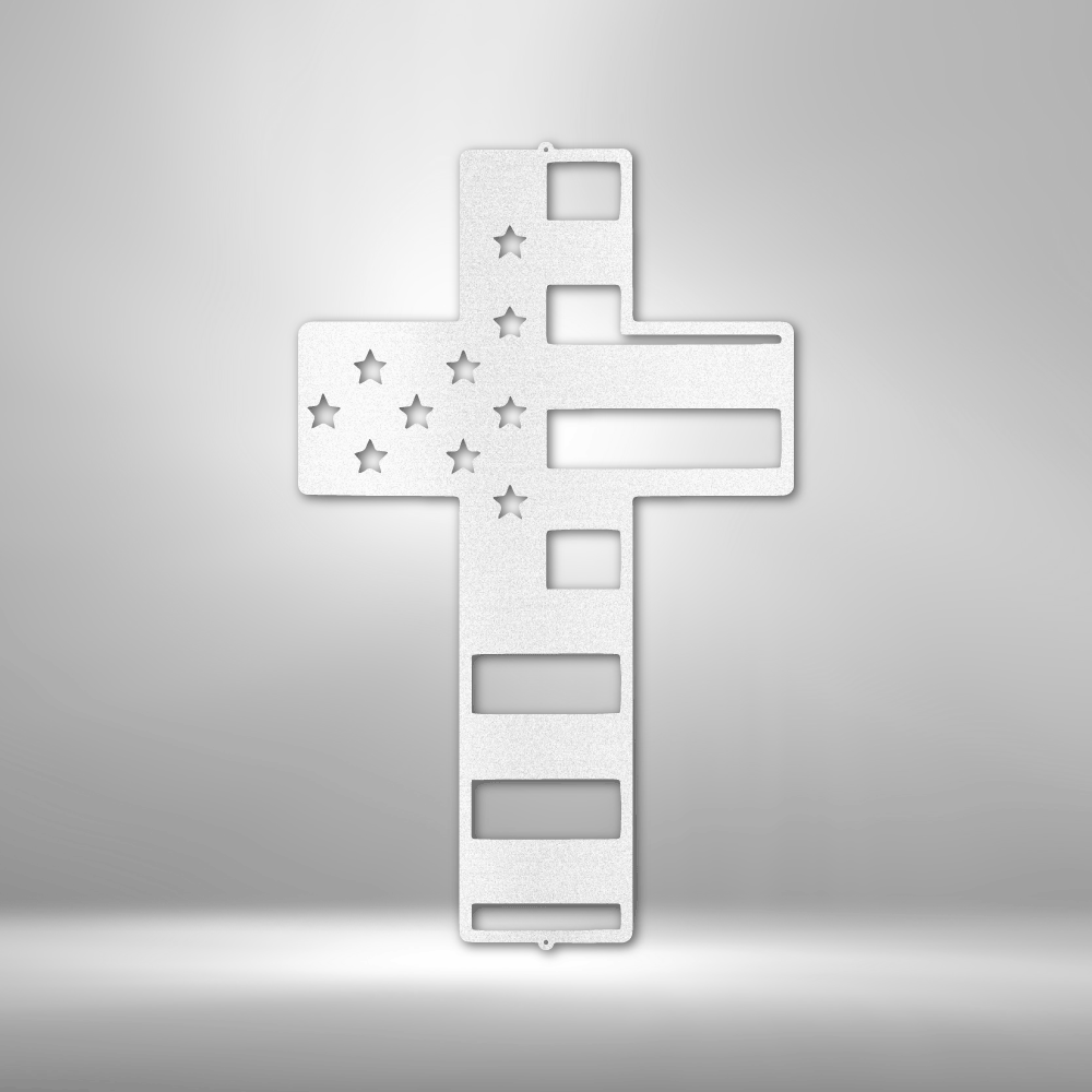Scripture Walls Flag Cross Steel Sign Steel Art Wall Metal Decor-Express Your Love Gifts