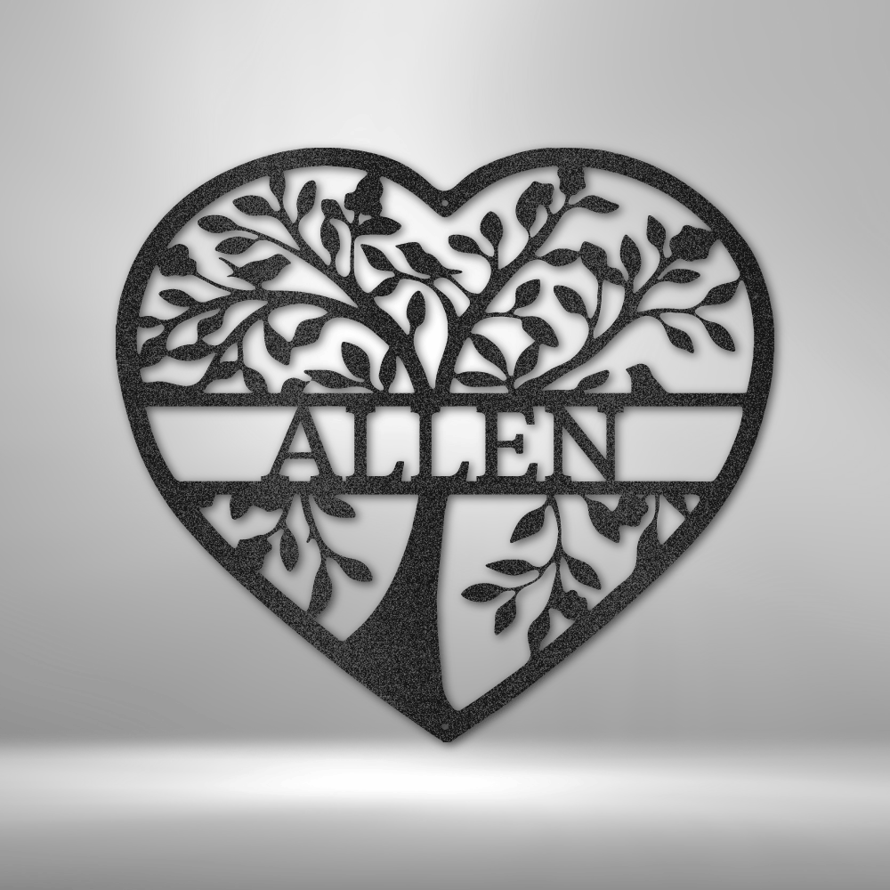 Personalized Loving Family Tree Monogram Steel Sign Steel Art Wall Metal Decor-Express Your Love Gifts