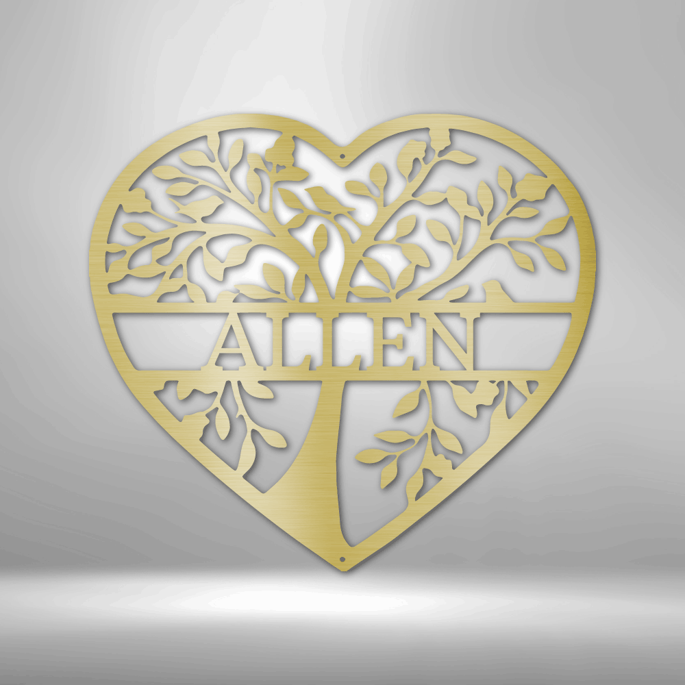 Personalized Loving Family Tree Monogram Steel Sign Steel Art Wall Metal Decor-Express Your Love Gifts