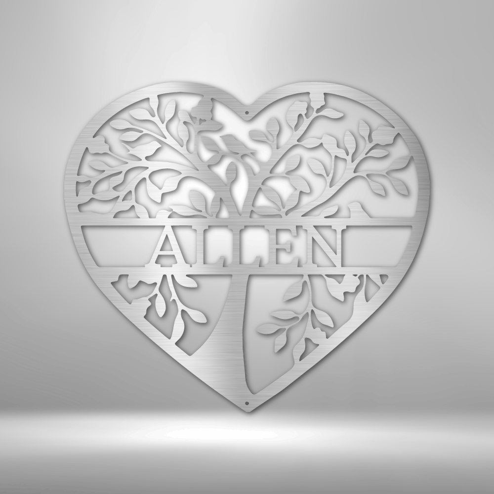 Personalized Loving Family Tree Monogram Steel Sign Steel Art Wall Metal Decor-Express Your Love Gifts