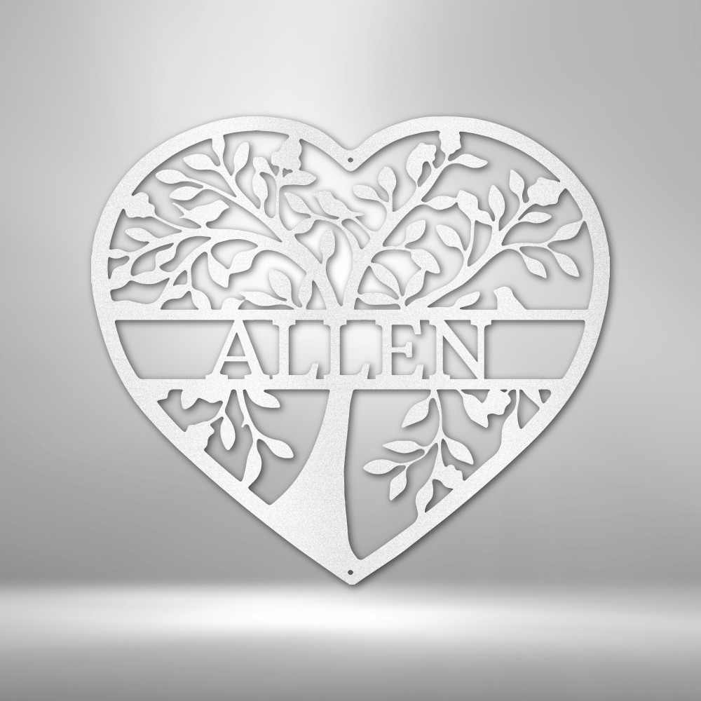 Personalized Loving Family Tree Monogram Steel Sign Steel Art Wall Metal Decor-Express Your Love Gifts