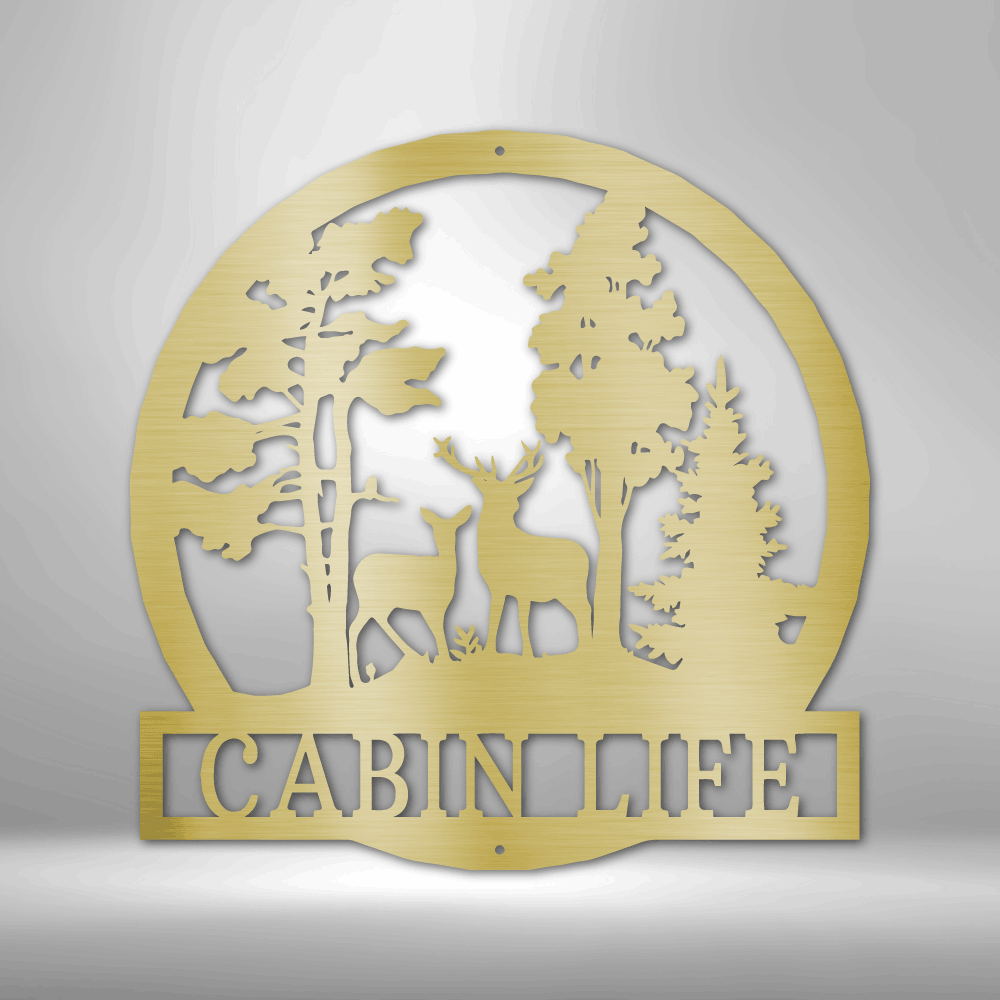 Personalized Deer in the Woods Steel Sign Steel Art Wall Metal Decor-Express Your Love Gifts