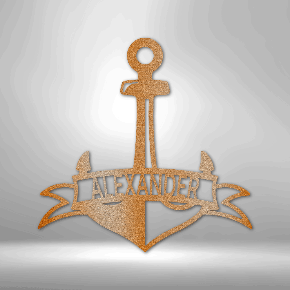 Personalized Fancy Anchor Banner Steel Sign Steel Art Wall Metal Decor-Express Your Love Gifts