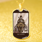 Tarot Card Necklace The Chariot Tarot Stainless Steel or 18k Gold Dog Tag 24"-Express Your Love Gifts