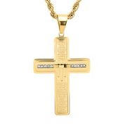 Men's 18k Gold Plated Stainless Steel Cross-Express Your Love Gifts