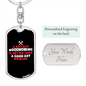 A Bad Woodworking Day Swivel Keychain Woodworker Dog Tag Stainless Steel or 18k Gold-Express Your Love Gifts