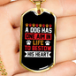 A Dog Has a Life Necklace Stainless Steel or 18k Gold Dog Tag 24" Chain-Express Your Love Gifts