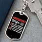 A Firefighter'S Wife Keychain Stainless Steel or 18k Gold Dog Tag Keyring-Express Your Love Gifts