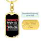 A Firefighter'S Wife Keychain Stainless Steel or 18k Gold Dog Tag Keyring-Express Your Love Gifts