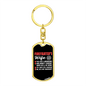 A Firefighter'S Wife Keychain Stainless Steel or 18k Gold Dog Tag Keyring-Express Your Love Gifts