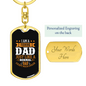 A Fishing Dad Keychain Stainless Steel or 18k Gold Dog Tag Keyring-Express Your Love Gifts
