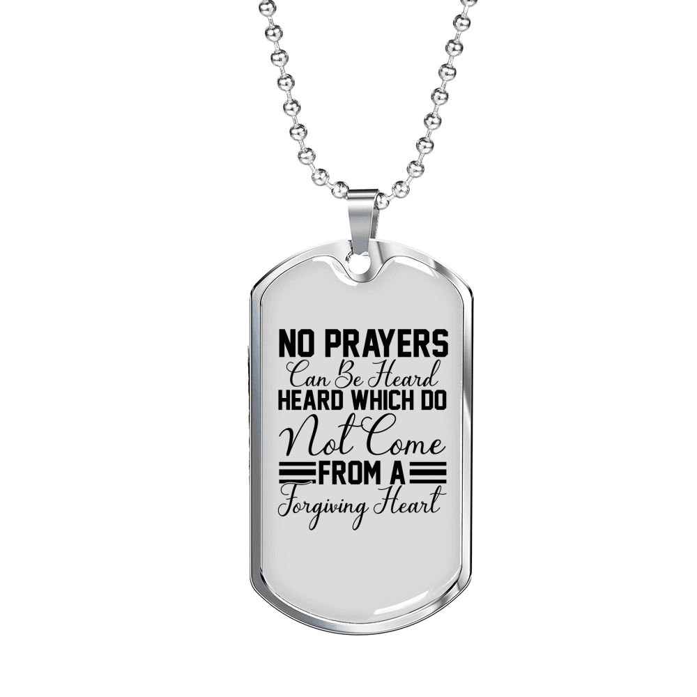 A Forgiving Heart Necklace Stainless Steel or 18k Gold Dog Tag 24" Chain-Express Your Love Gifts