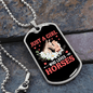 A Girl Loves Horses Horse Necklace Stainless Steel or 18k Gold Dog Tag 24" Chain-Express Your Love Gifts