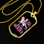 A Girl Loves Horses Purple Horse Necklace Stainless Steel or 18k Gold Dog Tag 24" Chain-Express Your Love Gifts