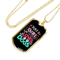 A Girl Who Love Dogs Necklace Stainless Steel or 18k Gold Dog Tag 24" Chain-Express Your Love Gifts