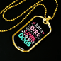 A Girl Who Love Dogs Necklace Stainless Steel or 18k Gold Dog Tag 24" Chain-Express Your Love Gifts