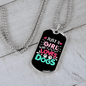 A Girl Who Love Dogs Necklace Stainless Steel or 18k Gold Dog Tag 24" Chain-Express Your Love Gifts