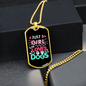 A Girl Who Love Dogs Necklace Stainless Steel or 18k Gold Dog Tag 24" Chain-Express Your Love Gifts
