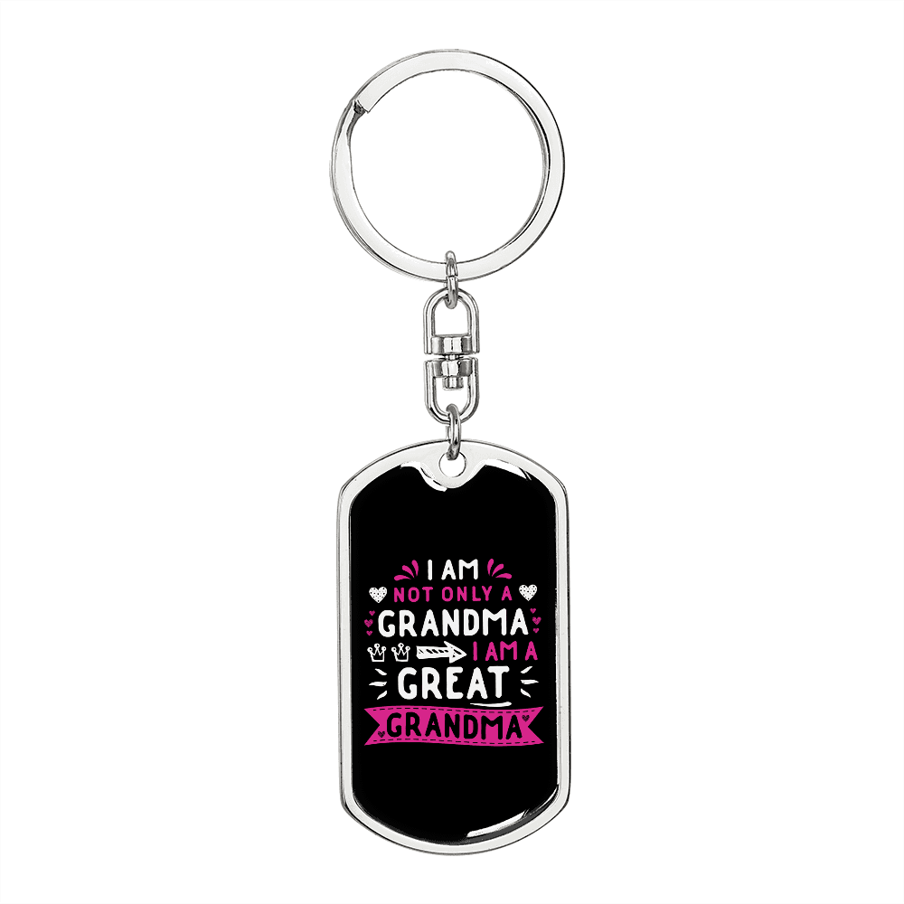 A Great Grandma Mom Keychain Stainless Steel or 18k Gold Dog Tag Keyring-Express Your Love Gifts