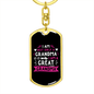 A Great Grandma Mom Keychain Stainless Steel or 18k Gold Dog Tag Keyring-Express Your Love Gifts