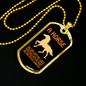A Horse Gallops With His Character Horse Necklace Stainless Steel or 18k Gold Dog Tag 24" Chain-Express Your Love Gifts