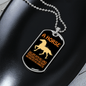 A Horse Gallops With His Character Horse Necklace Stainless Steel or 18k Gold Dog Tag 24" Chain-Express Your Love Gifts