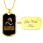 A Horse Gallops With His Lungs Horse Necklace Stainless Steel or 18k Gold Dog Tag 24" Chain-Express Your Love Gifts